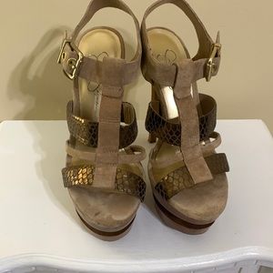 👠Jessica Simpson Stilettos Two-Toned Tan Suede👠